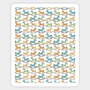 Cute and Adorable Rocking Horse Seamless Pattern Design Sticker